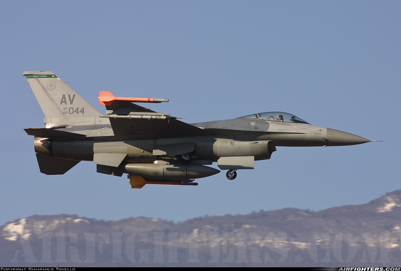 USA - Air Force General Dynamics F-16C Fighting Falcon 89-2044 at Aviano (- Pagliano e Gori) (AVB / LIPA), Italy