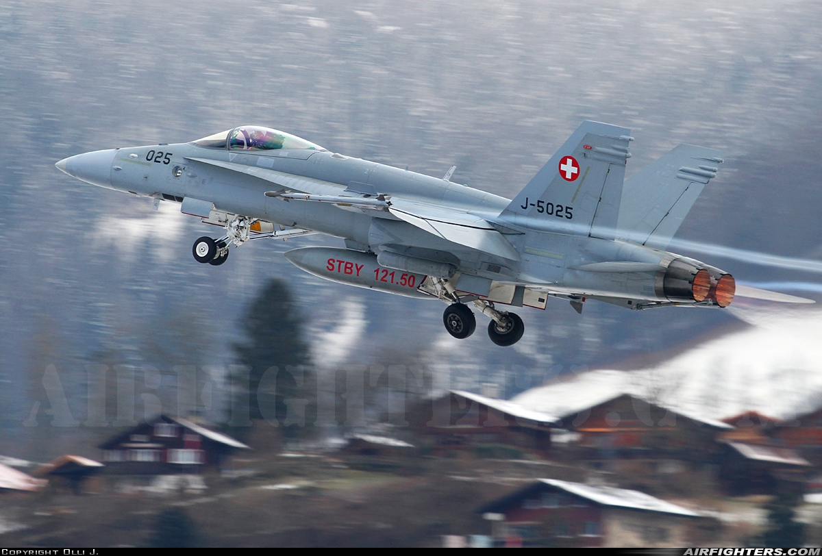 Switzerland - Air Force McDonnell Douglas F/A-18C Hornet J-5025 at Meiringen (LSMM), Switzerland