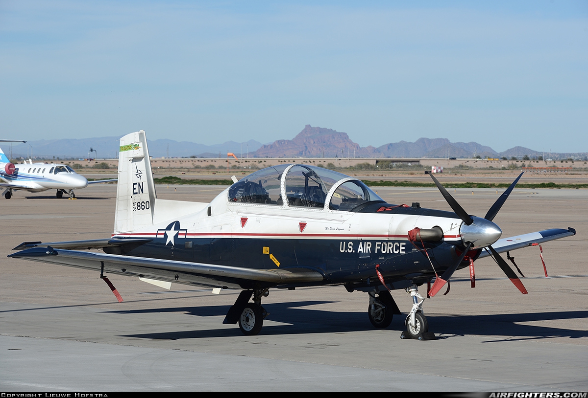 USA - Air Force Raytheon T-6A Texan II 06-3860 at Phoenix (Chandler) - Williams Gateway (AFB) (CHD / IWA / KIWA), USA