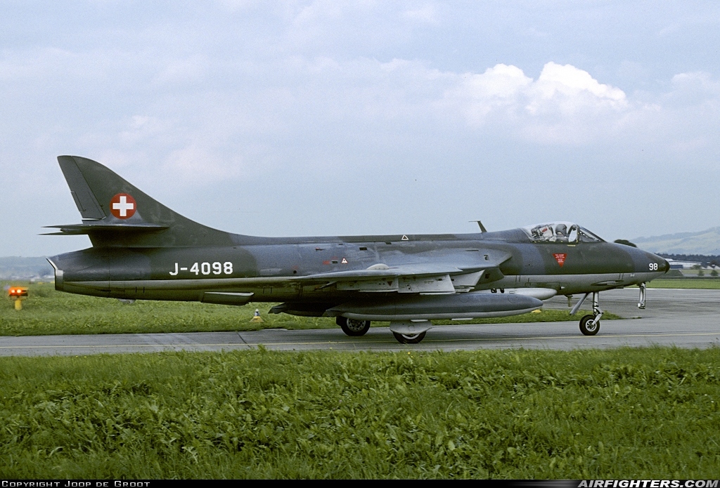 Switzerland - Air Force Hawker Hunter F58 J-4098 at Emmen (EML / LSME), Switzerland