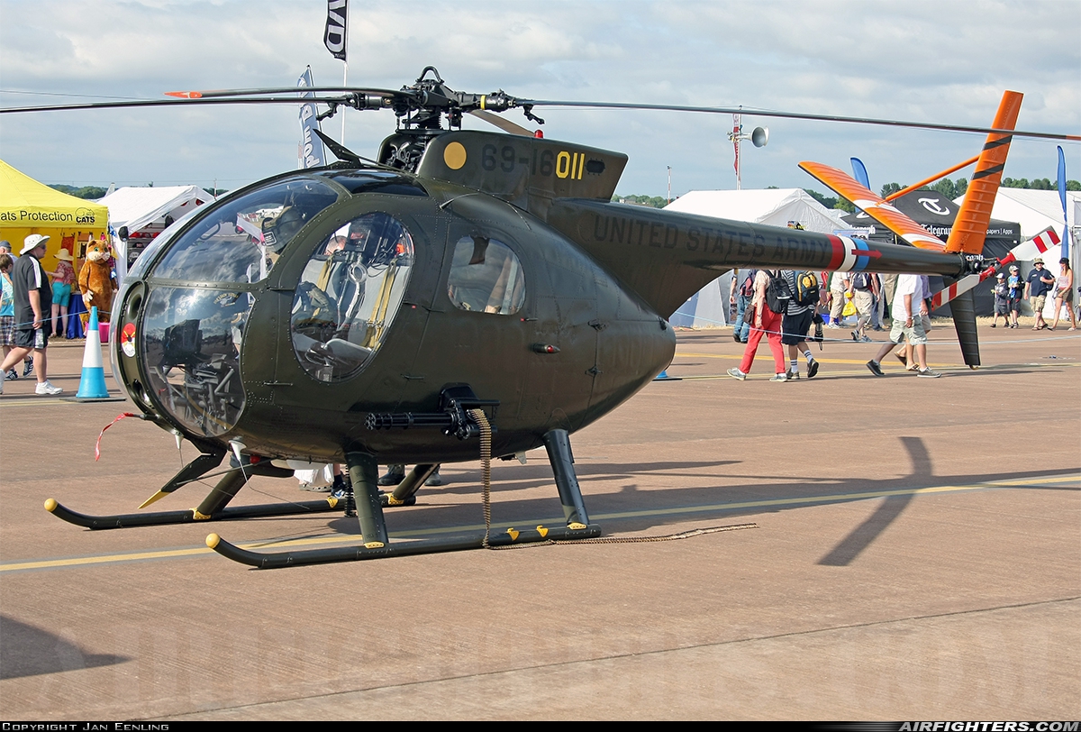 Private Hughes OH-6A Cayuse G-OHGA at Fairford (FFD / EGVA), UK