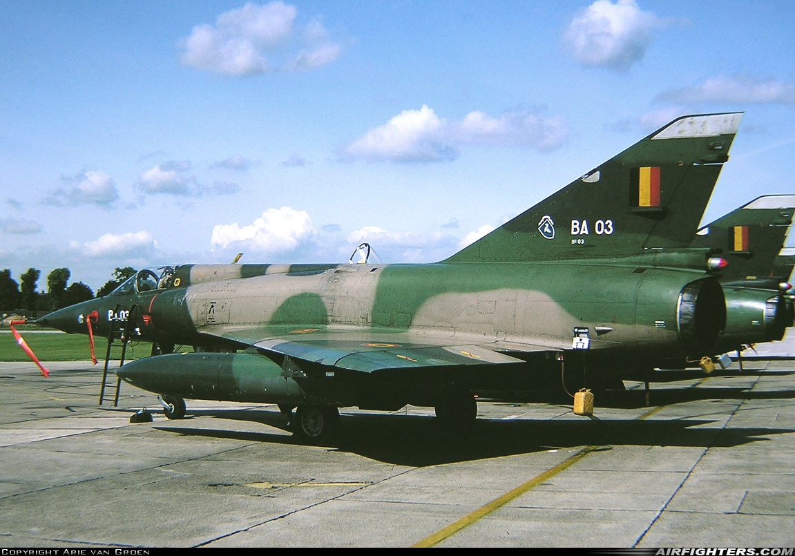Belgium - Air Force Dassault Mirage 5BA BA03 at Waddington (WTN / EGXW), UK