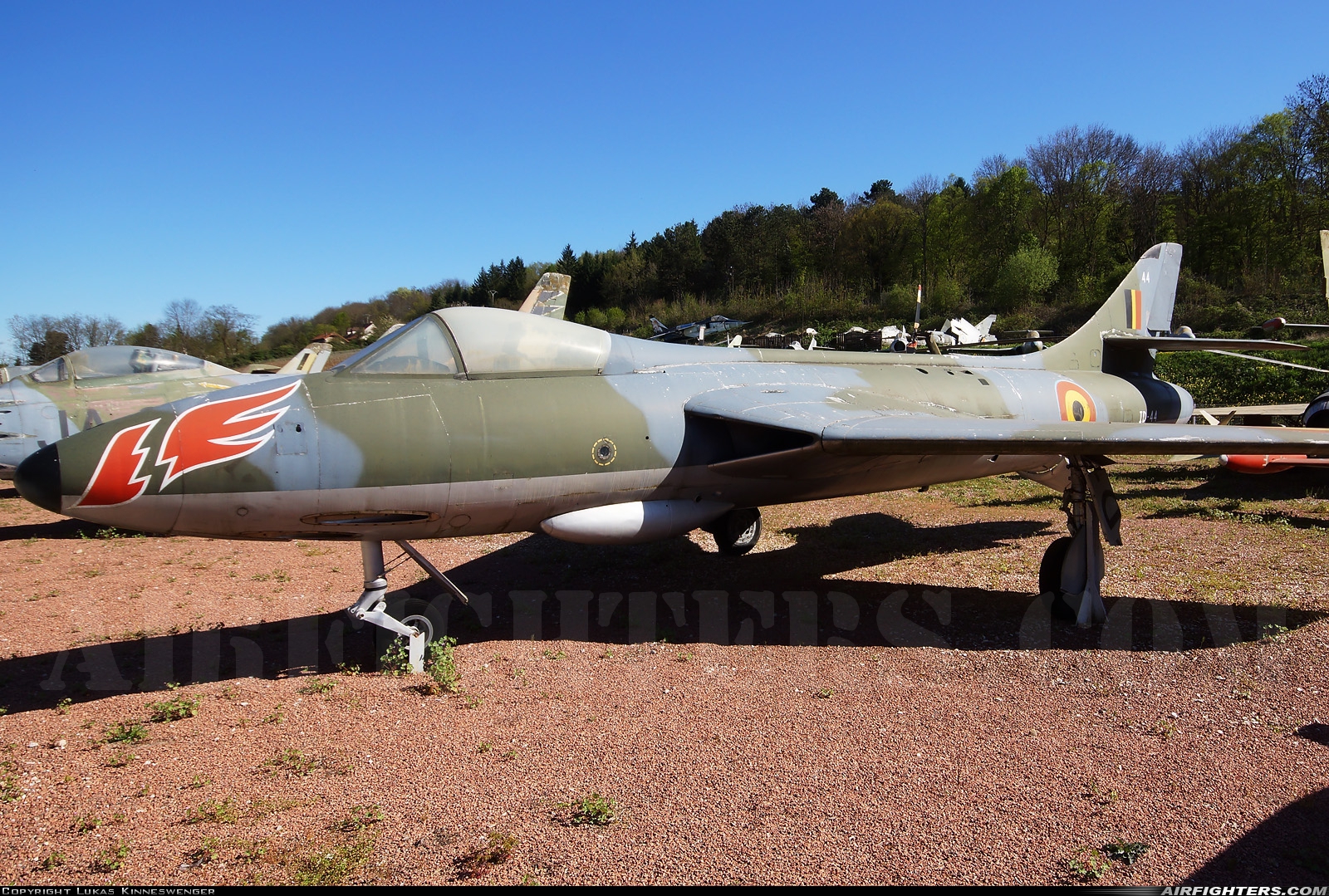 Belgium - Air Force Hawker Hunter F4 ID44 at Off-Airport - Savigny-les-Beaune, France