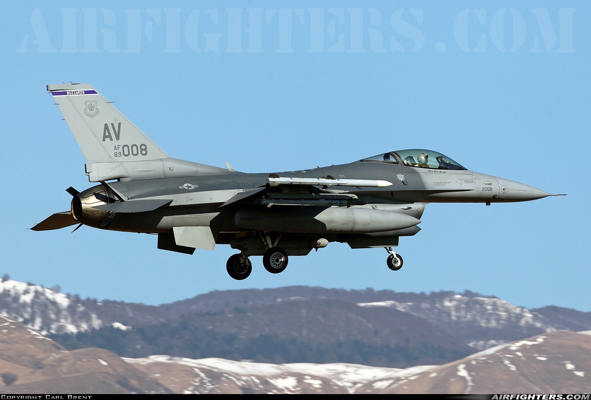 USA - Air Force General Dynamics F-16C Fighting Falcon 89-2008 at Aviano (- Pagliano e Gori) (AVB / LIPA), Italy