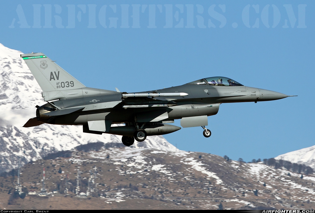 USA - Air Force General Dynamics F-16C Fighting Falcon 89-2039 at Aviano (- Pagliano e Gori) (AVB / LIPA), Italy