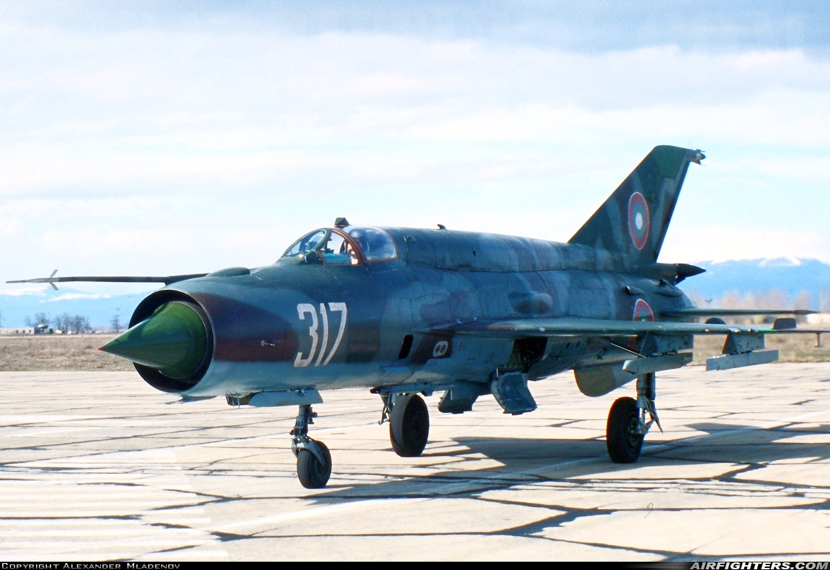 Bulgaria - Air Force Mikoyan-Gurevich MiG-21bis SAU 317 at Graf Ignatievo (LBPG), Bulgaria