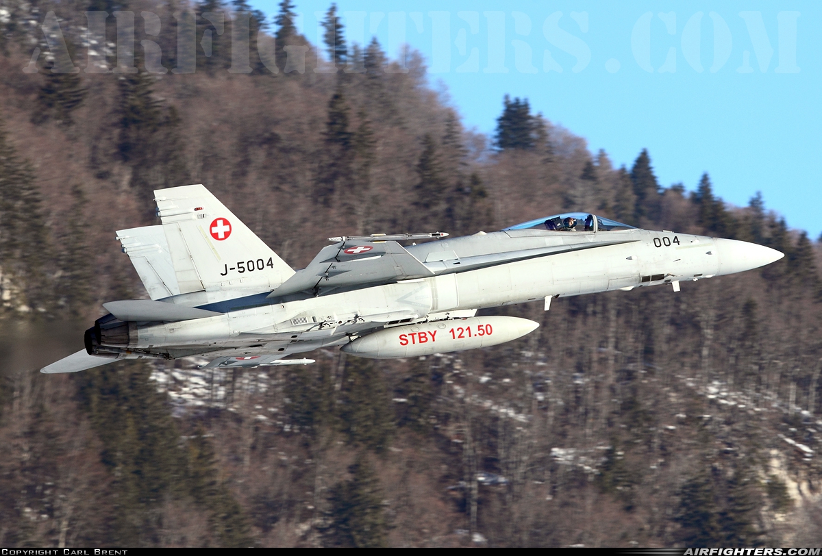 Switzerland - Air Force McDonnell Douglas F/A-18C Hornet J-5004 at Meiringen (LSMM), Switzerland