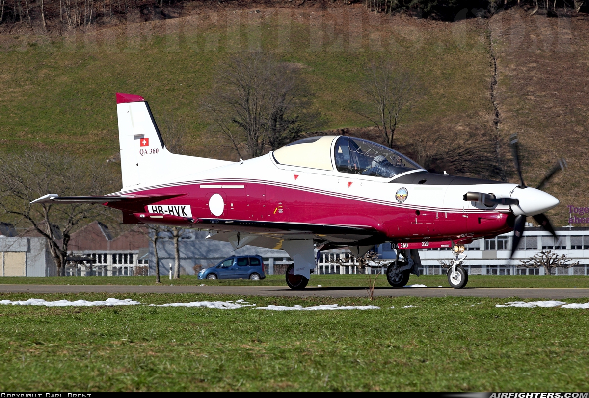 Qatar - Emiri Air Force Pilatus PC-21 HB-HVK at Buochs (Stans) (LSMU / LSZC), Switzerland