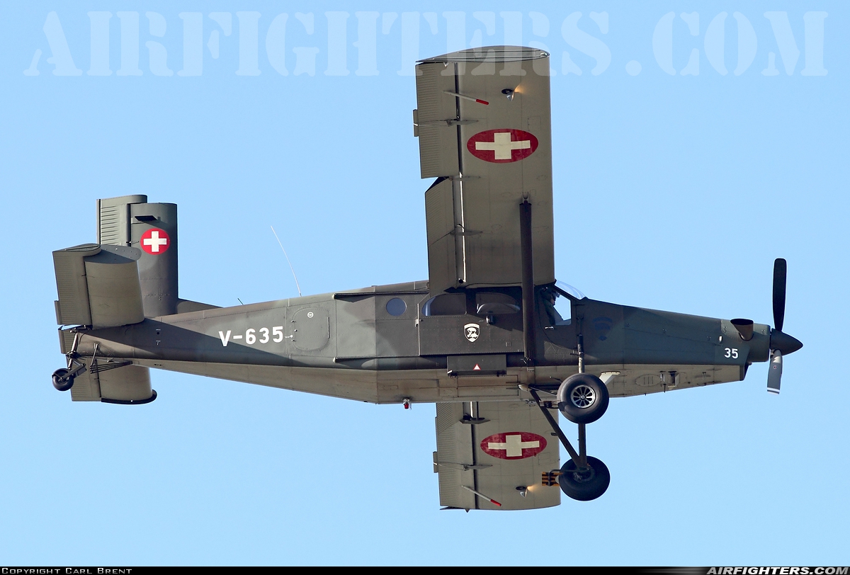 Switzerland - Air Force Pilatus PC-6/B2-H2M-1 Turbo Porter V-635 at Emmen (EML / LSME), Switzerland