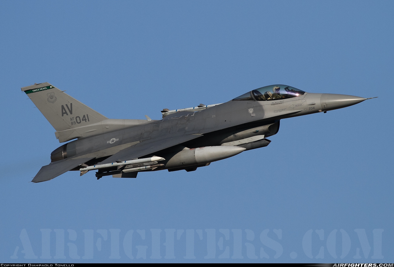 USA - Air Force General Dynamics F-16C Fighting Falcon 89-2041 at Aviano (- Pagliano e Gori) (AVB / LIPA), Italy