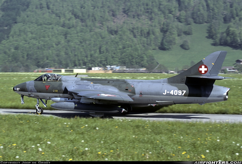 Switzerland - Air Force Hawker Hunter F58 J-4097 at Dubendorf (LSMD), Switzerland