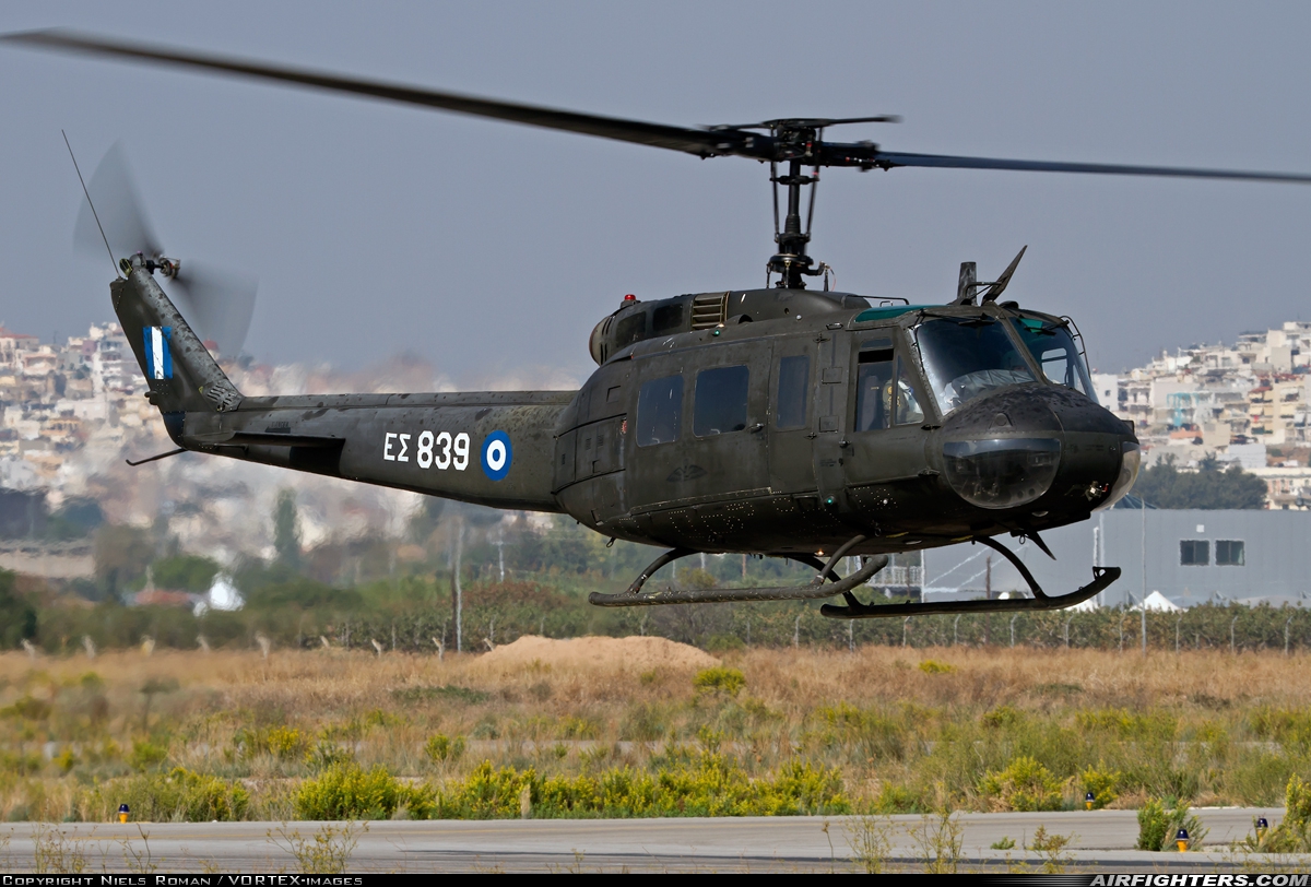 Greece - Army Bell UH-1H Iroquois (205) ES839 at Megara AB - Pahi (LGMG), Greece