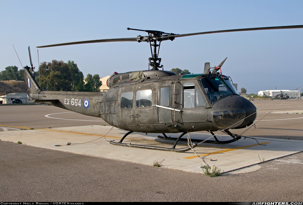 Greece - Army Agusta-Bell AB-205A ES664 at Megara AB - Pahi (LGMG), Greece