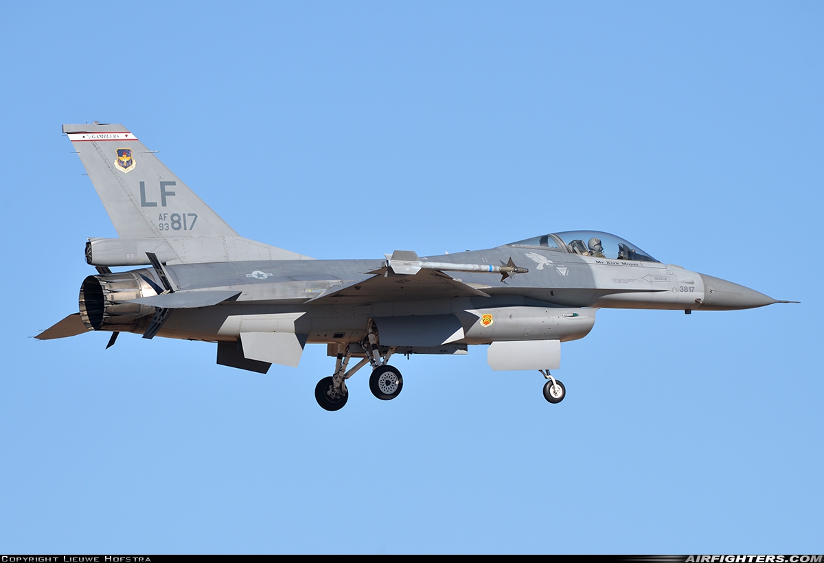 USA - Air Force General Dynamics F-16A Fighting Falcon 93-0817 at Glendale (Phoenix) - Luke AFB (LUF / KLUF), USA