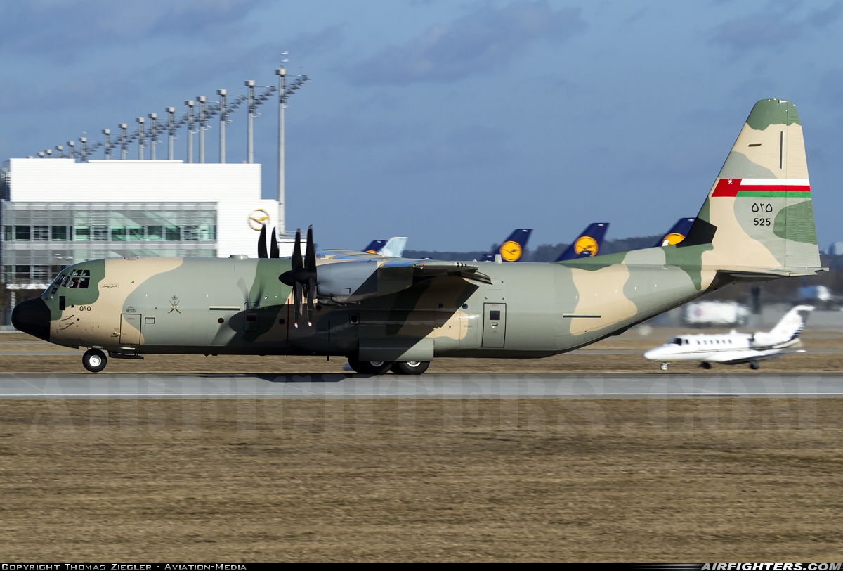 Oman - Air Force Lockheed Martin C-130J-30 Hercules (L-382) 525 at Munich (- Franz Josef Strauss) (MUC / EDDM), Germany