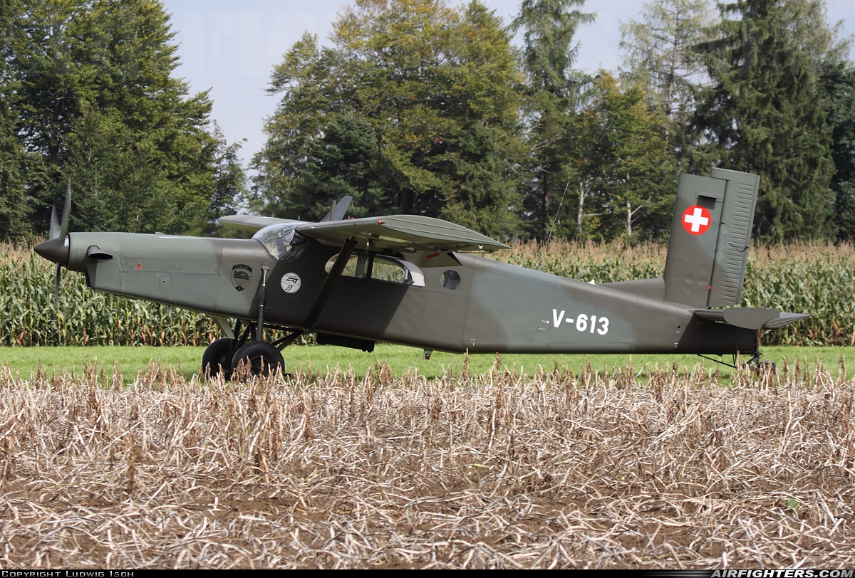 Switzerland - Air Force Pilatus PC-6/B2-H2M-1 Turbo Porter V-613 at Off-Airport - Zell (LU), Switzerland