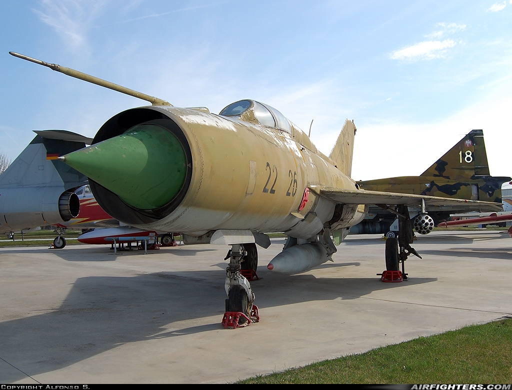 Germany - Air Force Mikoyan-Gurevich MiG-21SPS 22+26 at Madrid - Cuatro Vientos (LECU / LEVS), Spain