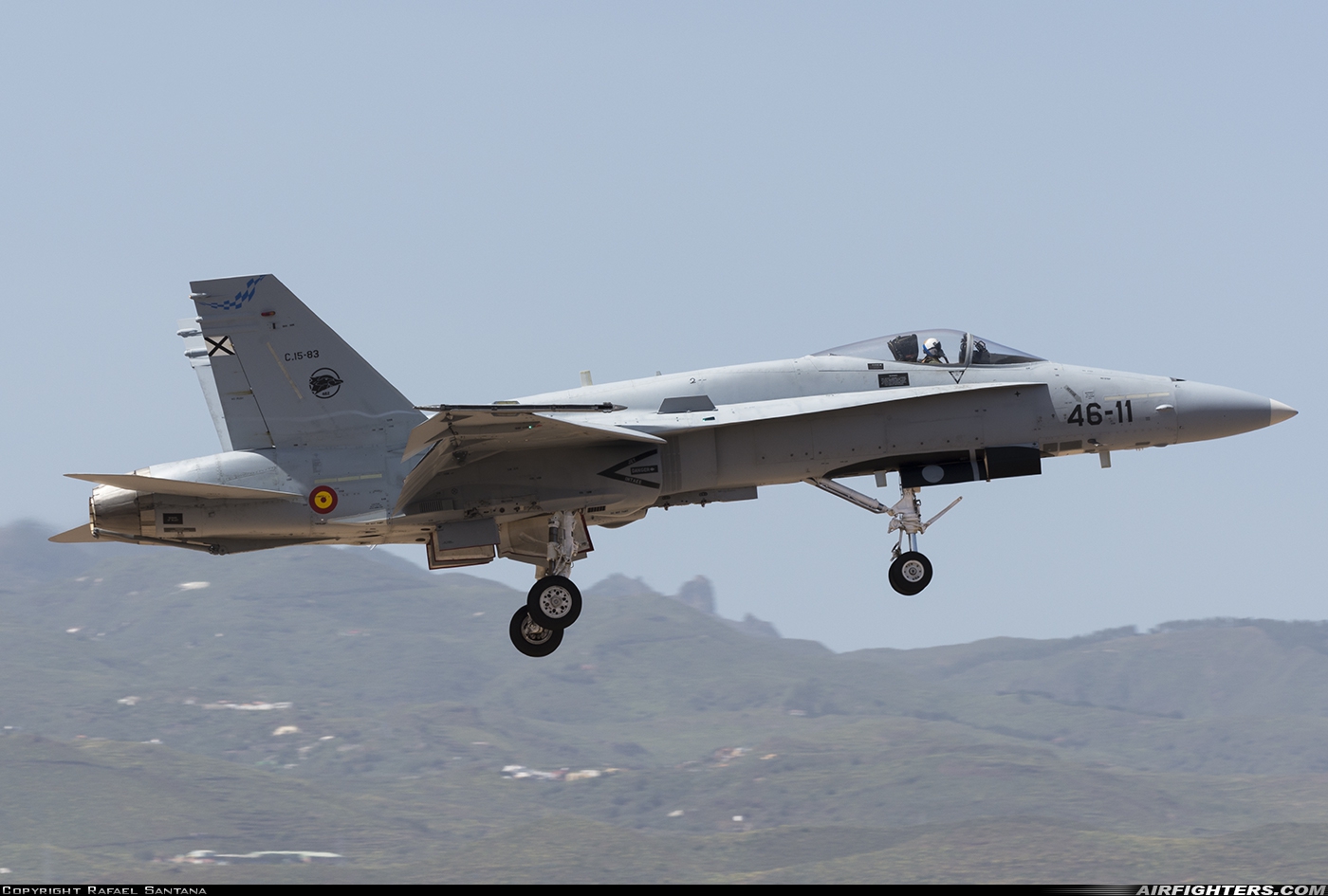 Spain - Air Force McDonnell Douglas F/A-18A+ Hornet C.15-83 at Gran Canaria (- Las Palmas / Gando) (LPA / GCLP), Spain