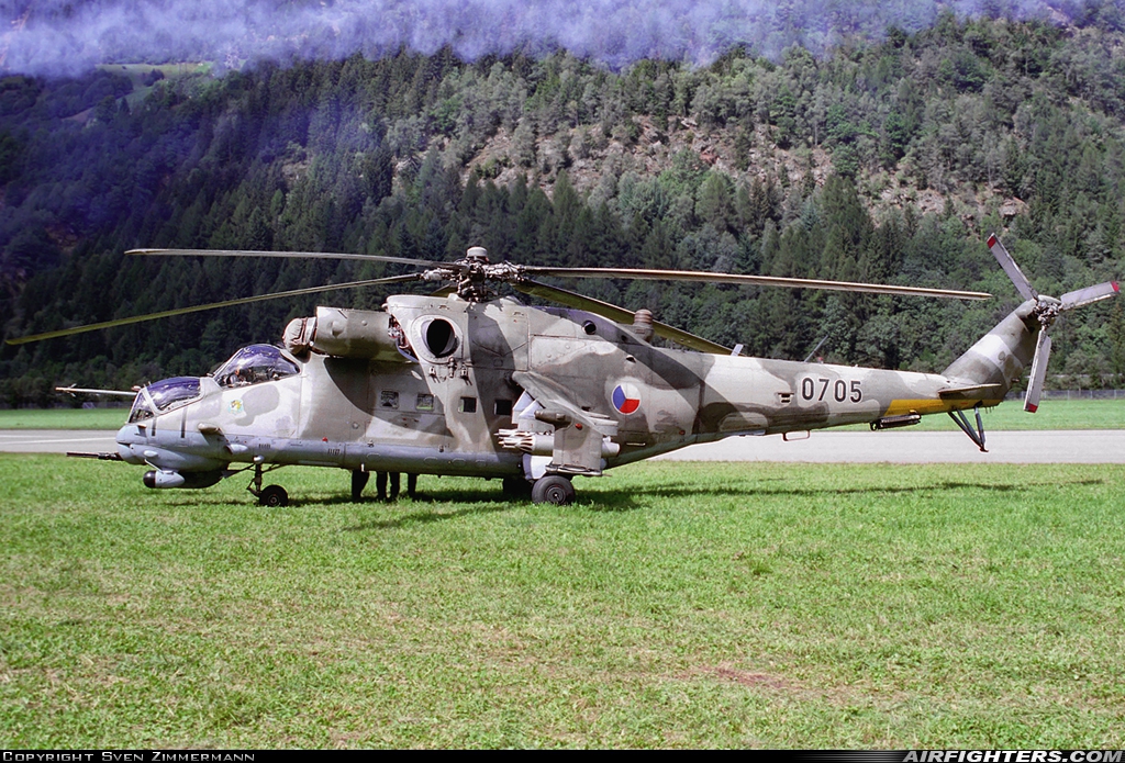 Czech Republic - Air Force Mil Mi-35 (Mi-24V) 0705 at Ambri (LSPM), Switzerland