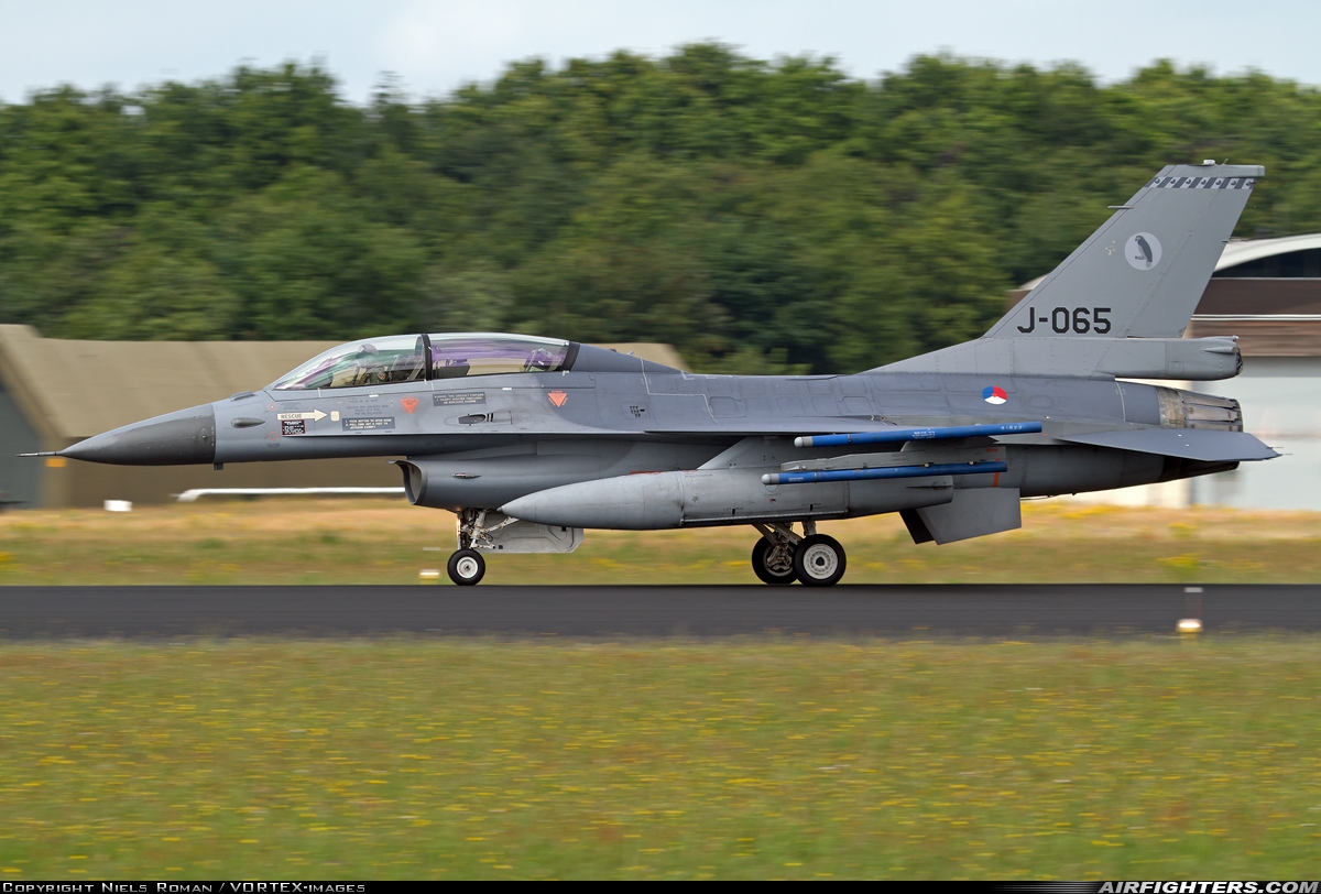 Netherlands - Air Force General Dynamics F-16BM Fighting Falcon J-065 at Breda - Gilze-Rijen (GLZ / EHGR), Netherlands