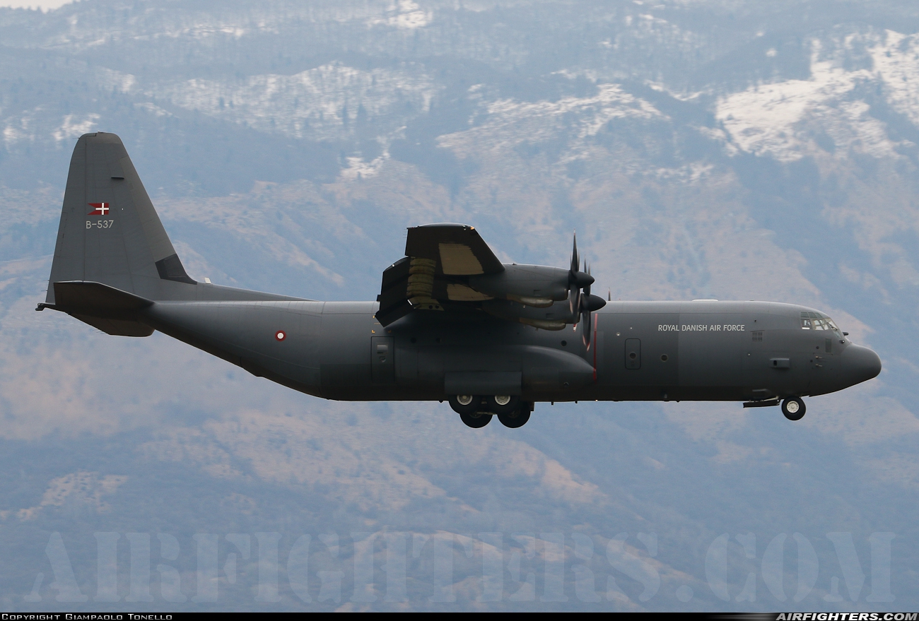 Denmark - Air Force Lockheed Martin C-130J-30 Hercules (L-382) B-537 at Aviano (- Pagliano e Gori) (AVB / LIPA), Italy