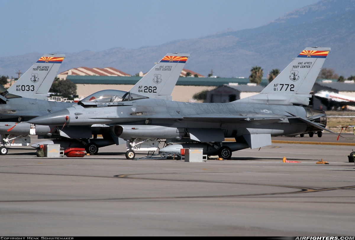 USA - Air Force General Dynamics F-16A/ADF Fighting Falcon 81-0772 at Tucson - Int. (TUS / KTUS), USA