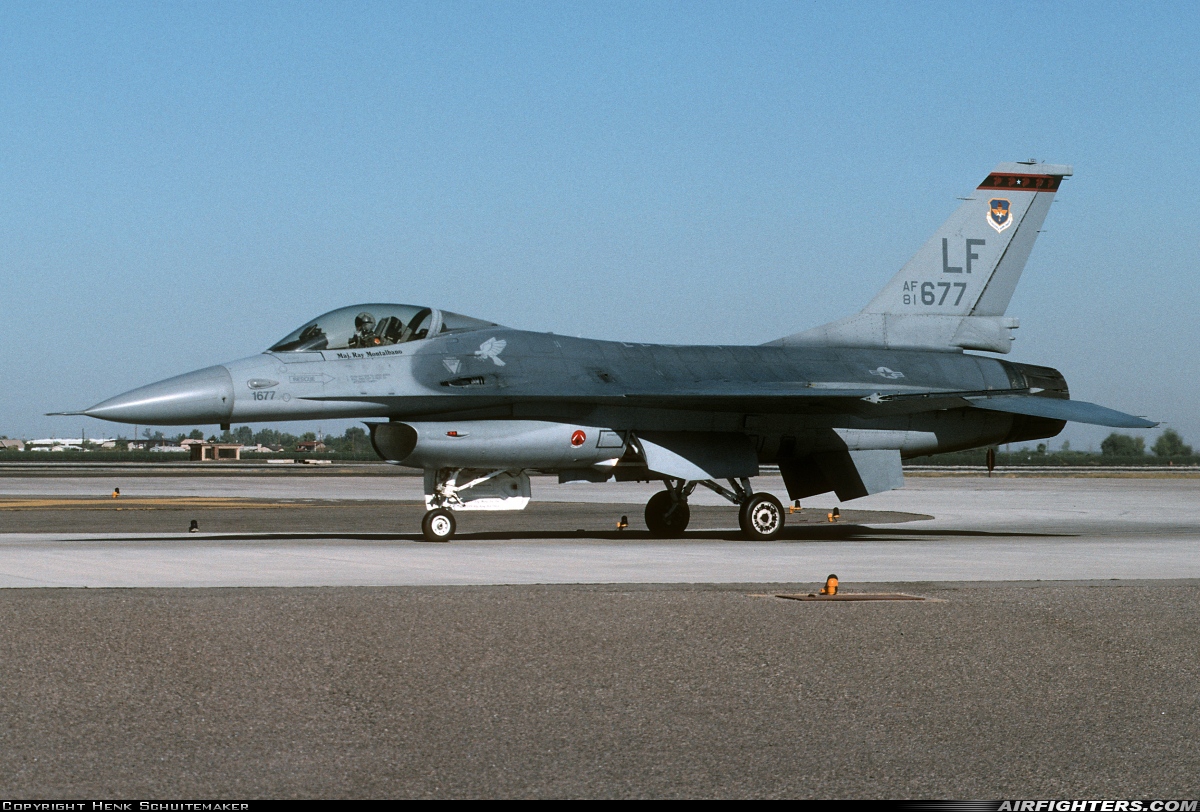 USA - Air Force General Dynamics F-16A Fighting Falcon 81-0677 at Glendale (Phoenix) - Luke AFB (LUF / KLUF), USA