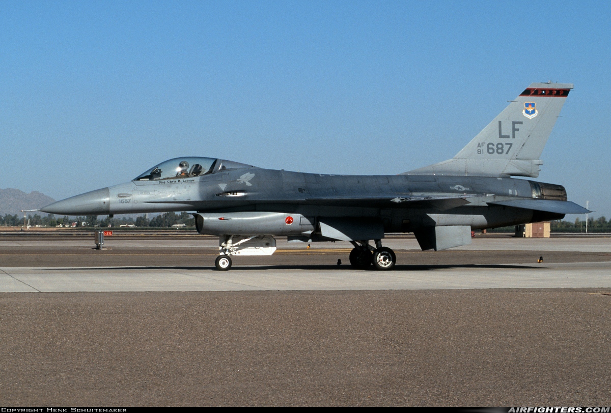 USA - Air Force General Dynamics F-16A Fighting Falcon 81-0687 at Glendale (Phoenix) - Luke AFB (LUF / KLUF), USA