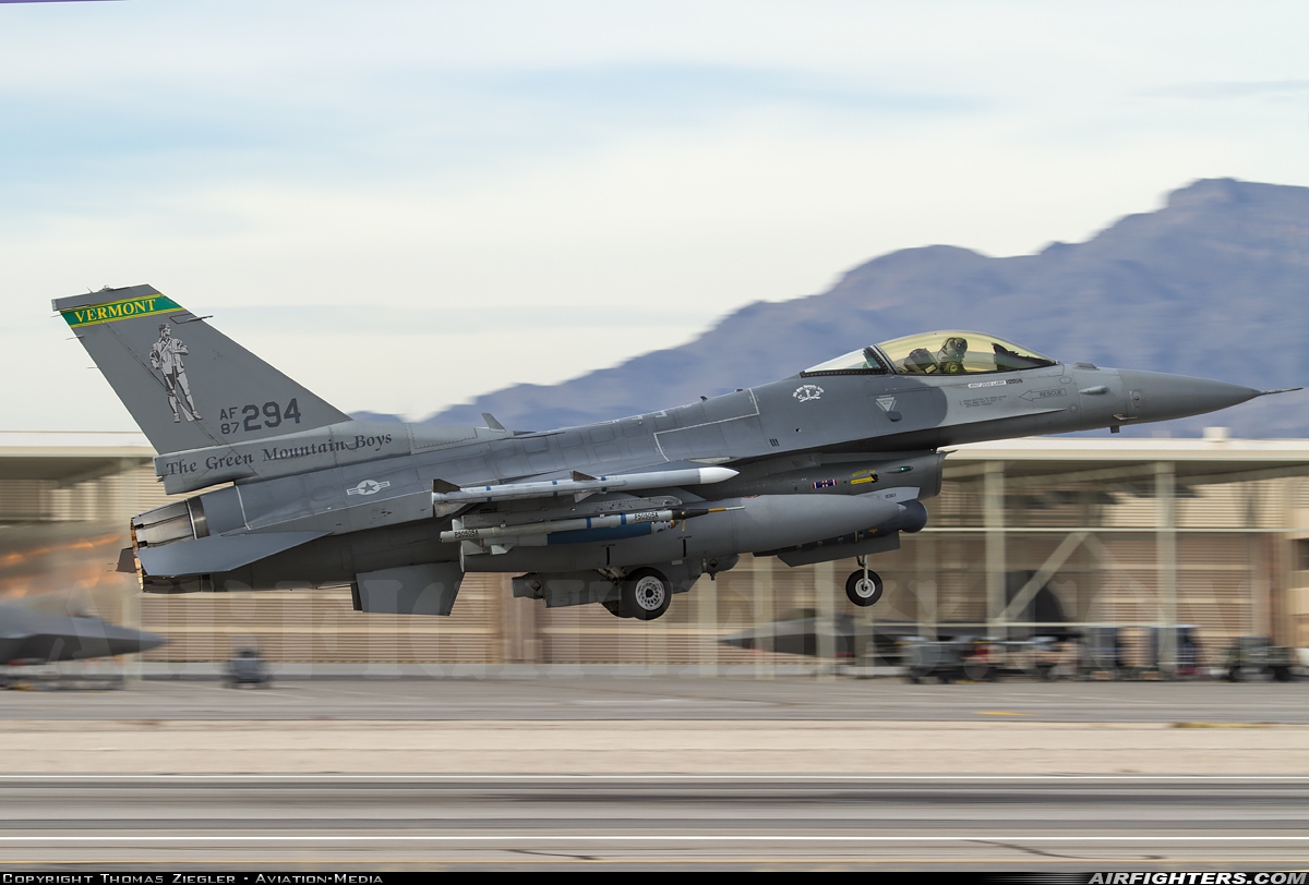 USA - Air Force General Dynamics F-16C Fighting Falcon 87-0294 at Las Vegas - Nellis AFB (LSV / KLSV), USA