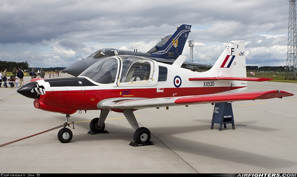 UK - Air Force Scottish Aviation Bulldog T1 XX530 at Kinloss (FSS / EGQK), UK