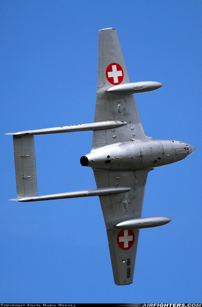 Private De Havilland DH-100 Vampire FB.6 HB-RVN at Payerne (LSMP), Switzerland