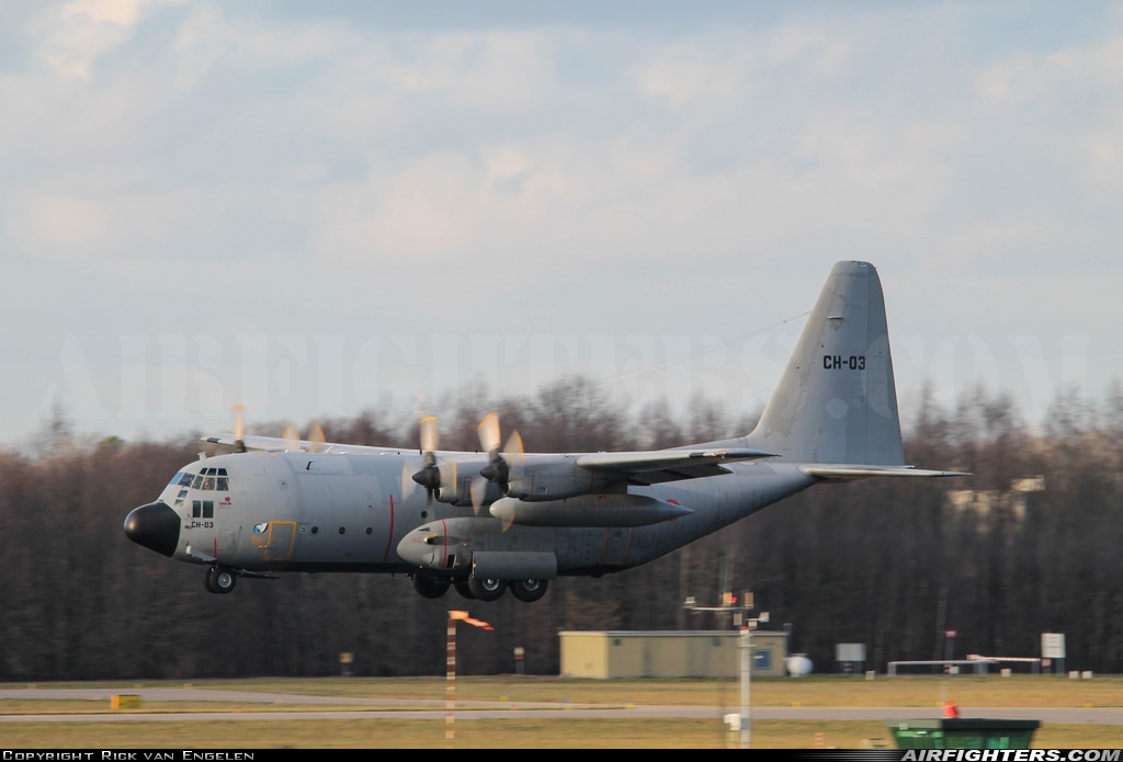 Belgium - Air Force Lockheed C-130H Hercules (L-382) CH-03 at Eindhoven (- Welschap) (EIN / EHEH), Netherlands