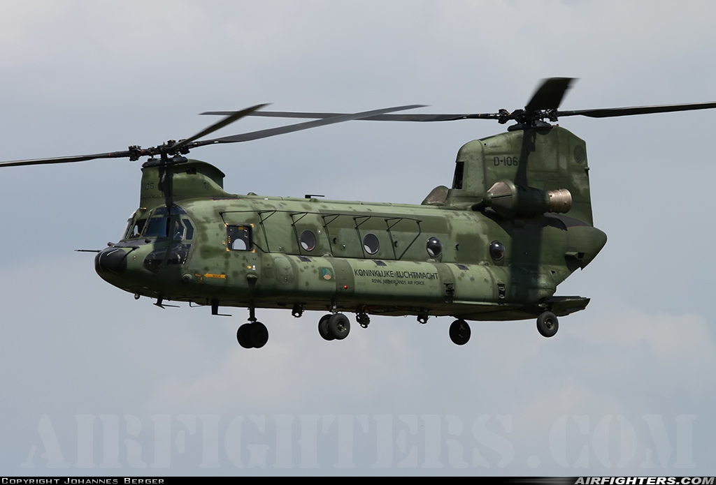 Netherlands - Air Force Boeing Vertol CH-47D Chinook D-106 at Uden - Volkel (UDE / EHVK), Netherlands