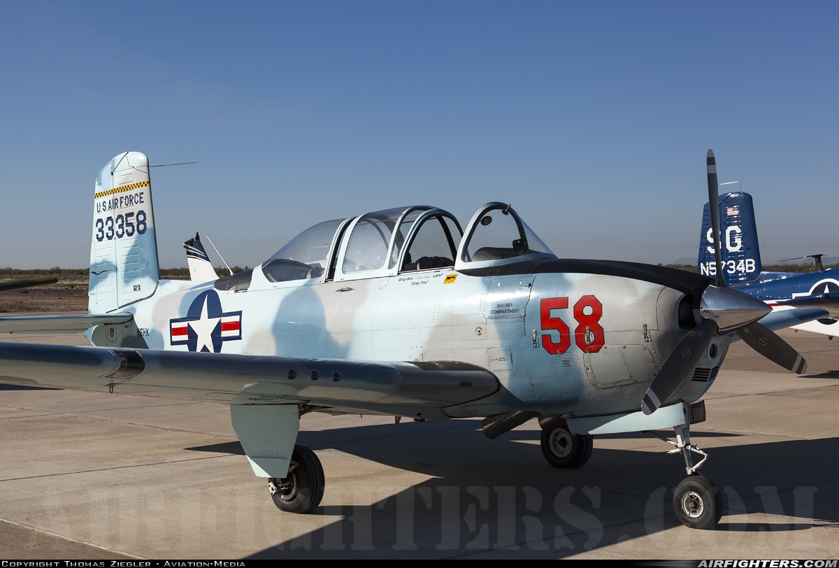 Private Beech T-34A Mentor N6HK at Coolidge Municipal Airport (P08), USA