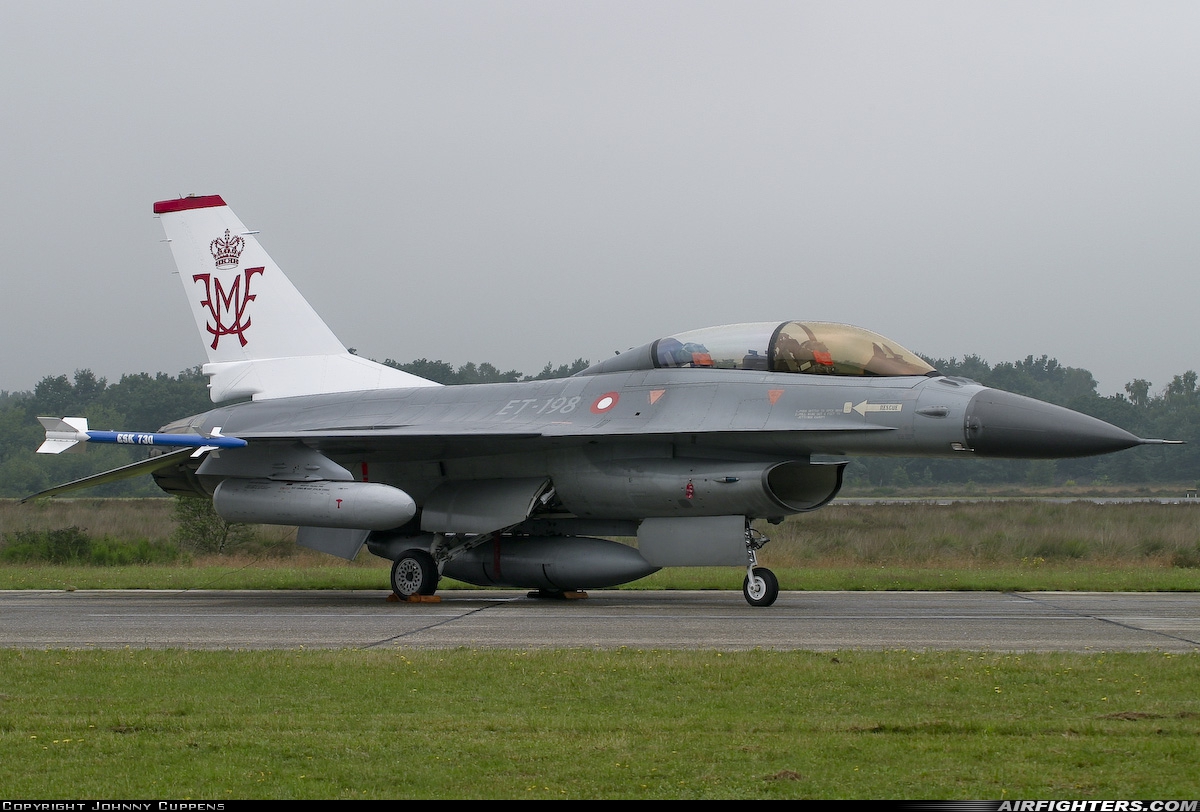 Denmark - Air Force General Dynamics F-16BM Fighting Falcon ET-198 at Kleine Brogel (EBBL), Belgium