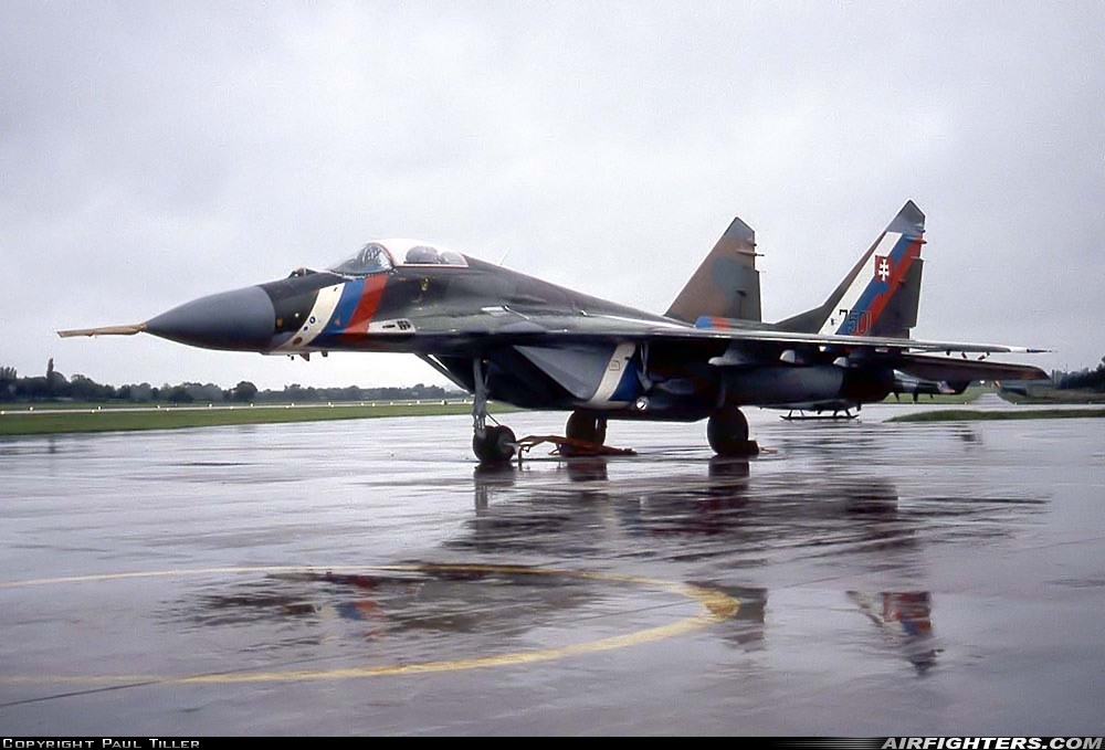Slovakia - Air Force Mikoyan-Gurevich MiG-29A (9.12A) 7501 at Yeovilton (YEO / EGDY), UK