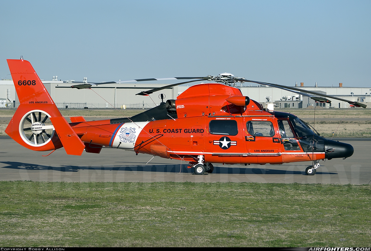 USA - Coast Guard Aerospatiale MH-65D Dolphin (SA-366G-1) 6608 at Little Rock National Airport (KLIT), USA