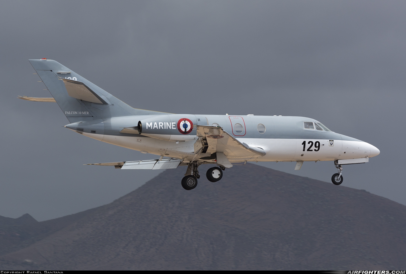 France - Navy Dassault Falcon 10MER 129 at Gran Canaria (- Las Palmas / Gando) (LPA / GCLP), Spain