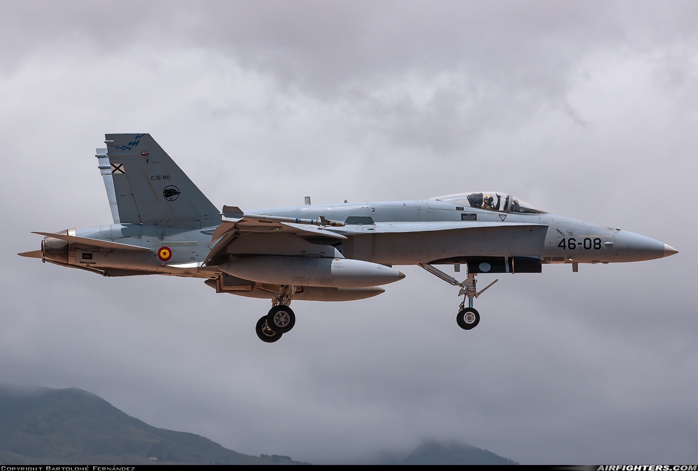 Spain - Air Force McDonnell Douglas F/A-18A+ Hornet C.15-80 at Gran Canaria (- Las Palmas / Gando) (LPA / GCLP), Spain