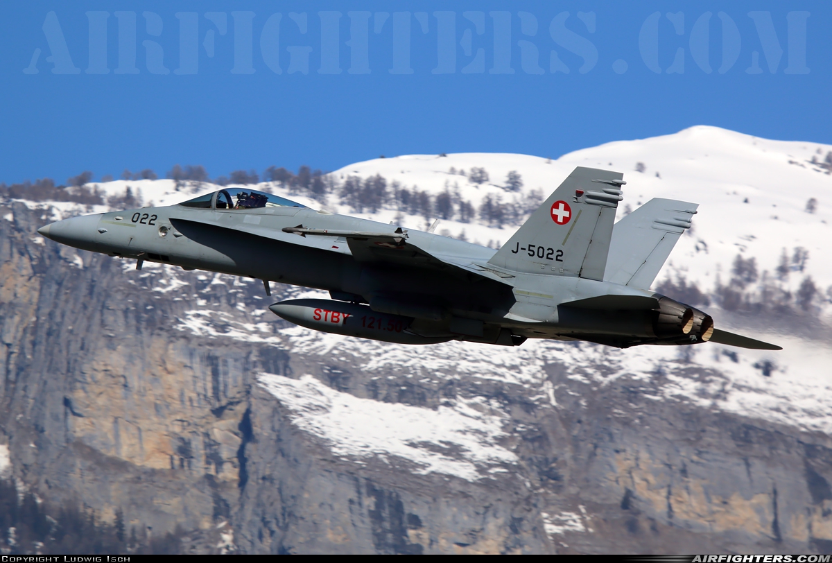 Switzerland - Air Force McDonnell Douglas F/A-18C Hornet J-5022 at Sion (- Sitten) (SIR / LSGS / LSMS), Switzerland