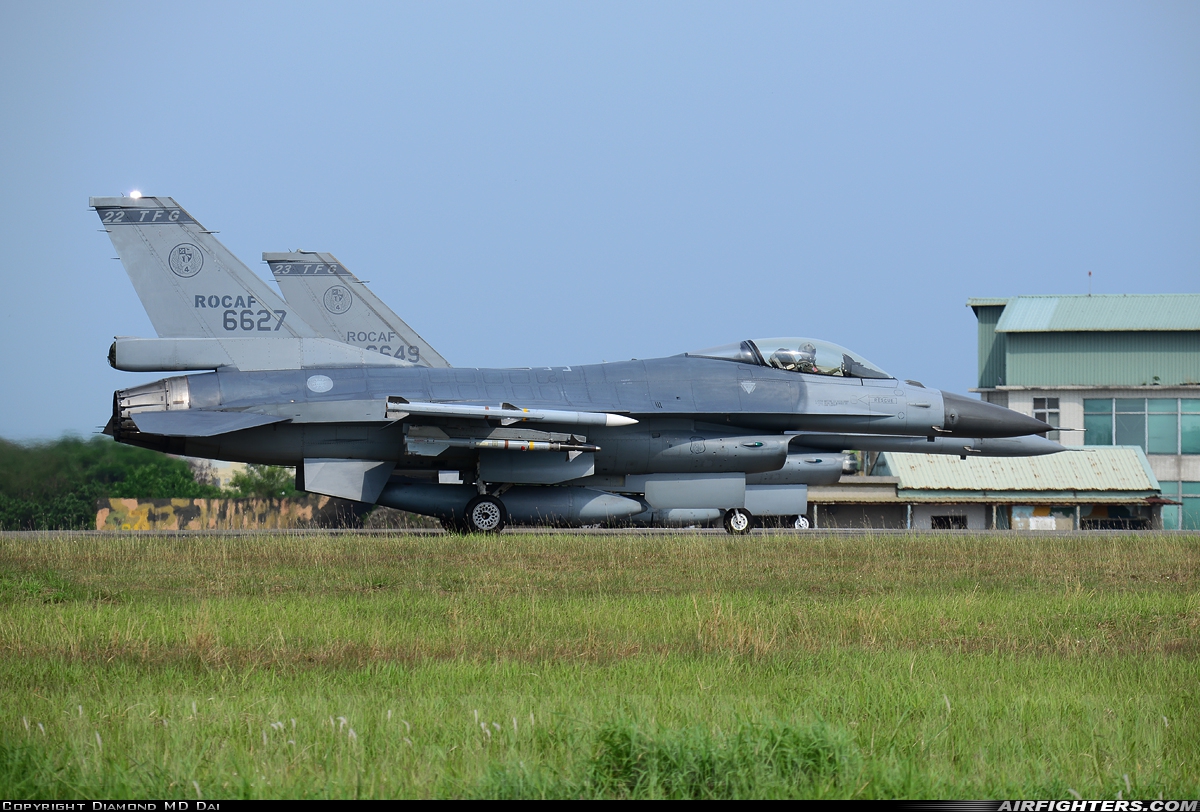 Taiwan - Air Force General Dynamics F-16A Fighting Falcon 6627 at Chiayi (CYI / RCKU), Taiwan
