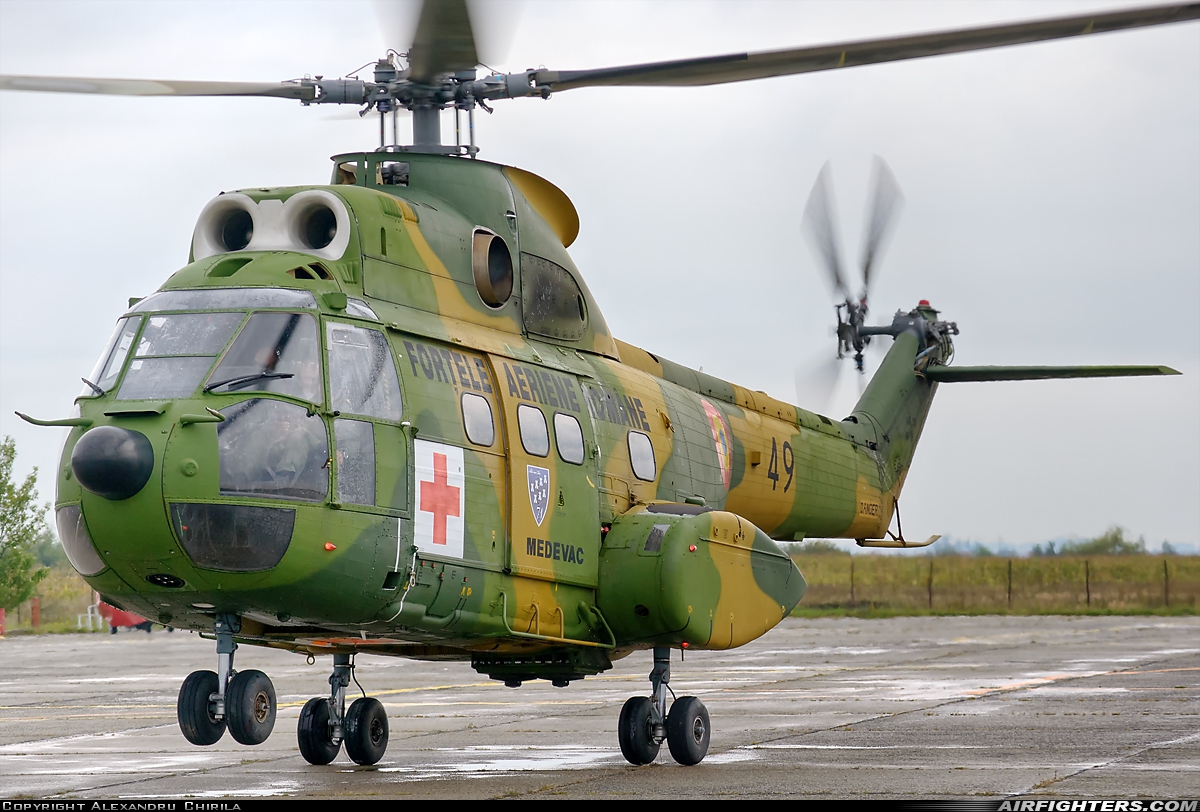 Romania - Air Force IAR-330L Puma 49 at Satu Mare (SUJ/LRSM), Romania