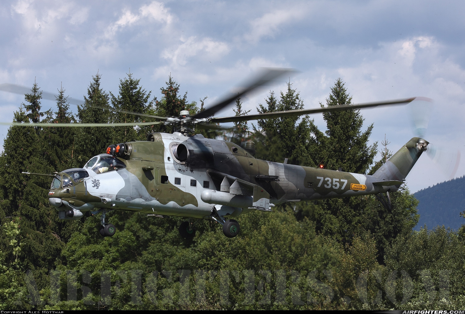 Czech Republic - Air Force Mil Mi-35 (Mi-24V) 7357 at Off-Airport - Kraliky, Czech Republic