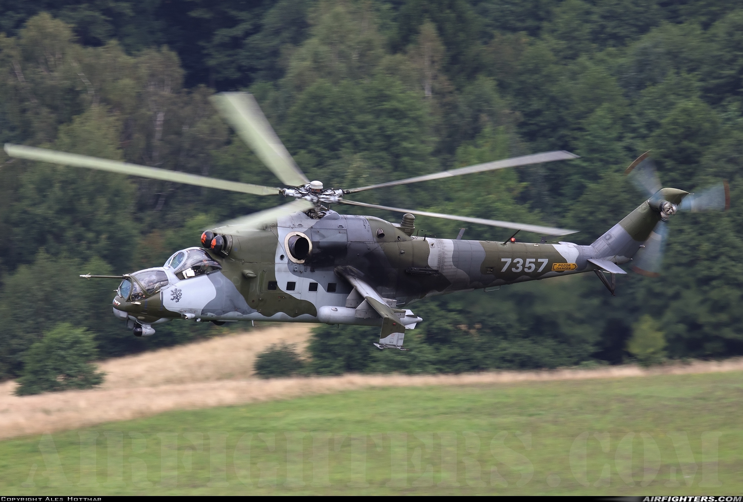 Czech Republic - Air Force Mil Mi-35 (Mi-24V) 7357 at Off-Airport - Kraliky, Czech Republic