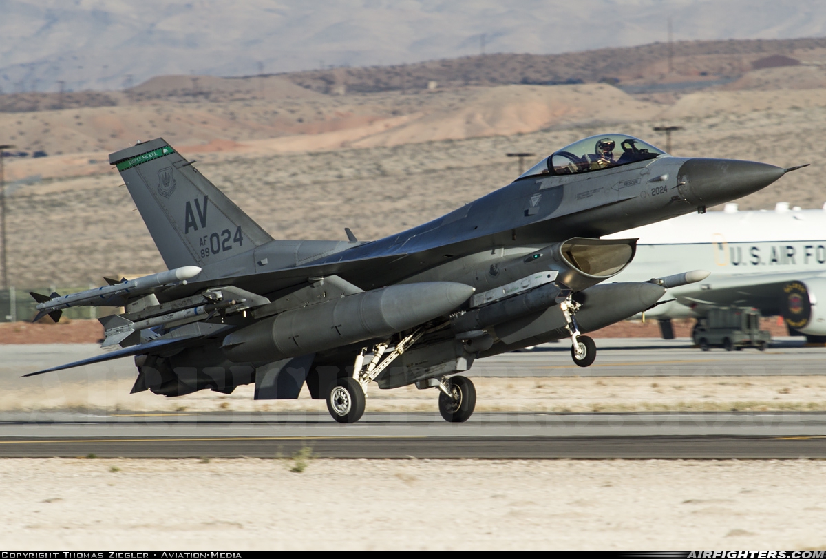 USA - Air Force General Dynamics F-16C Fighting Falcon 89-2024 at Las Vegas - Nellis AFB (LSV / KLSV), USA