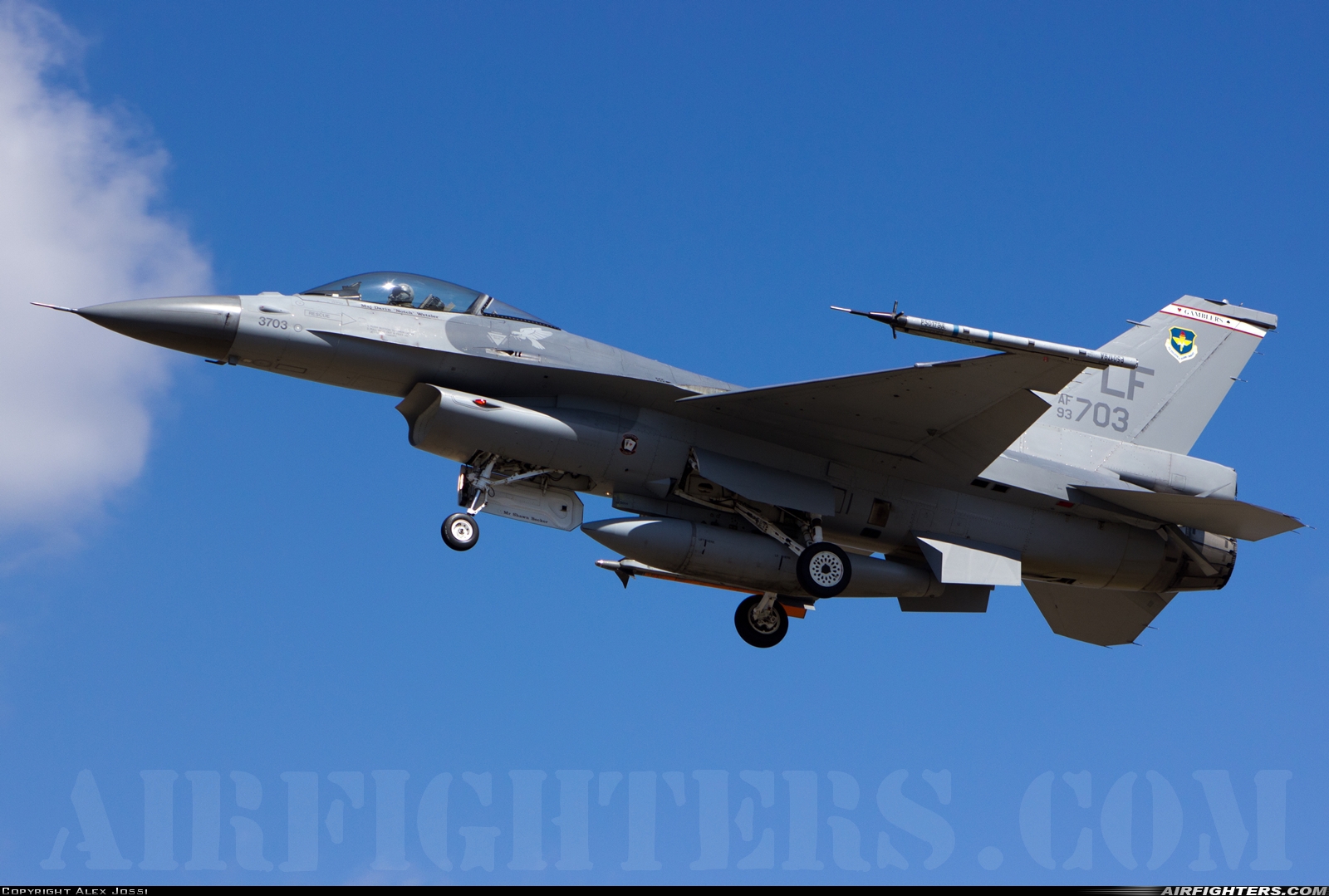 USA - Air Force General Dynamics F-16A Fighting Falcon 93-0703 at Portland - Int. (PDX / KPDX), USA