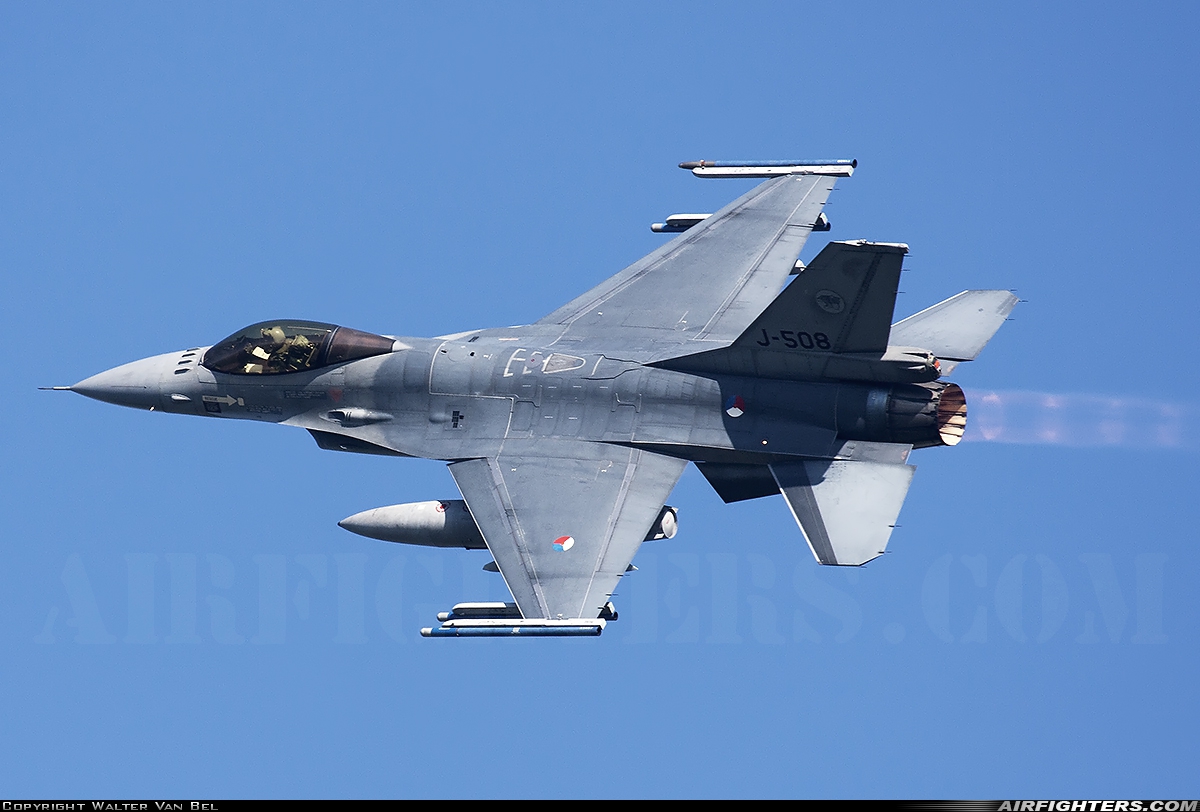 Netherlands - Air Force General Dynamics F-16AM Fighting Falcon J-508 at Leeuwarden (LWR / EHLW), Netherlands