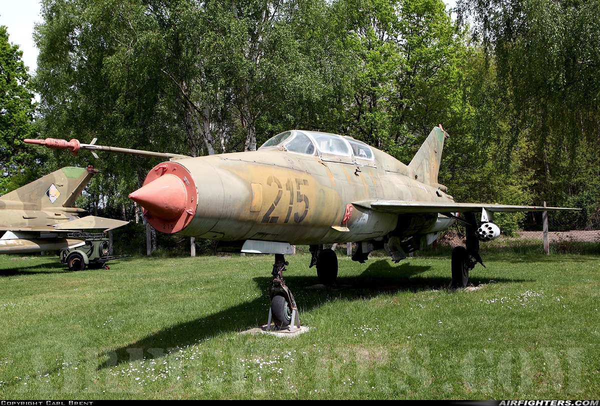 East Germany - Air Force Mikoyan-Gurevich MiG-21US 215 at Cottbus North (ETHT), Germany