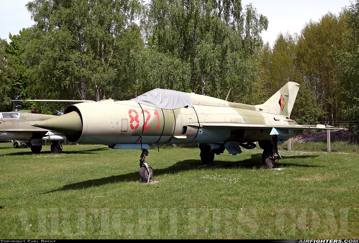 East Germany - Air Force Mikoyan-Gurevich MiG-21PFM 821 at Cottbus North (ETHT), Germany