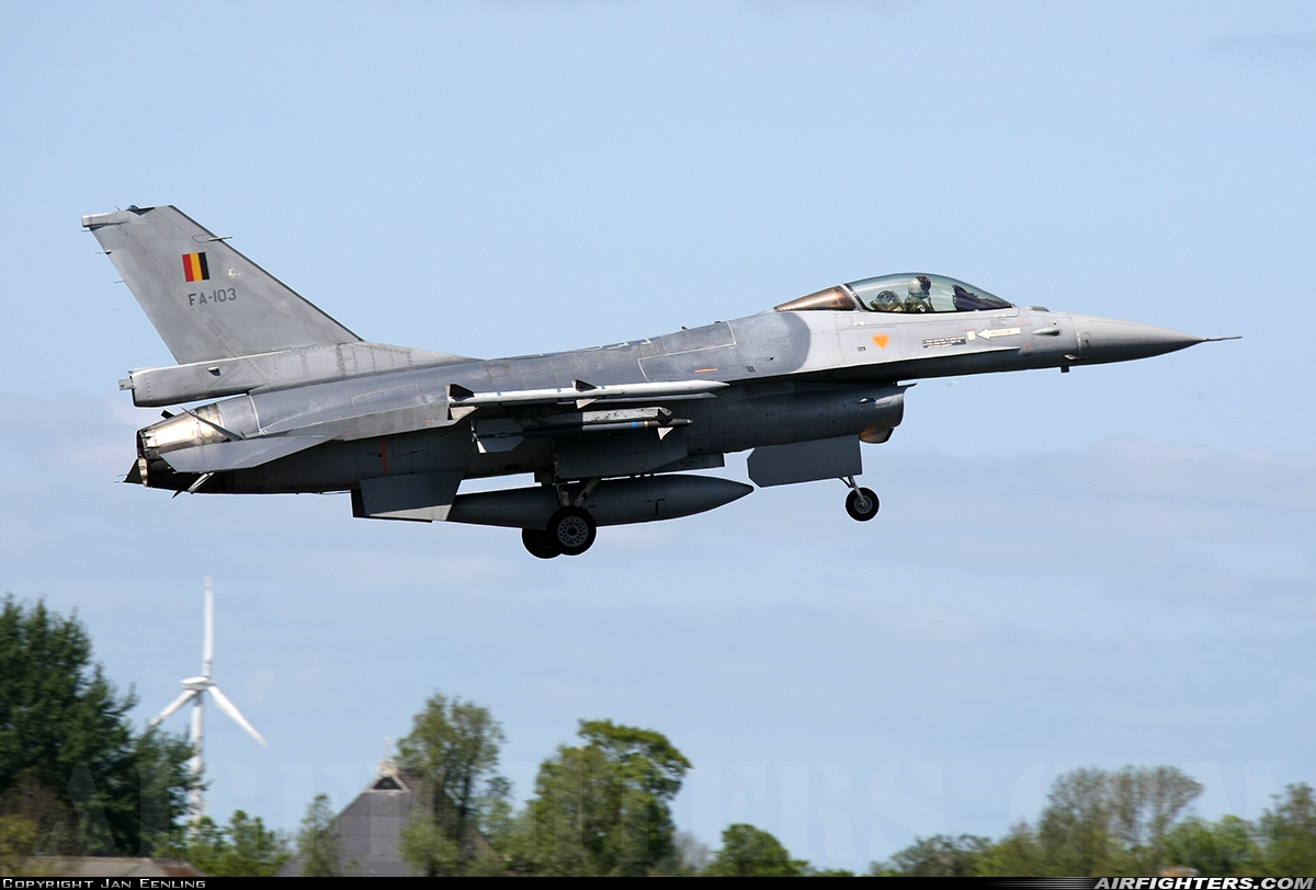Belgium - Air Force General Dynamics F-16AM Fighting Falcon FA-103 at Leeuwarden (LWR / EHLW), Netherlands